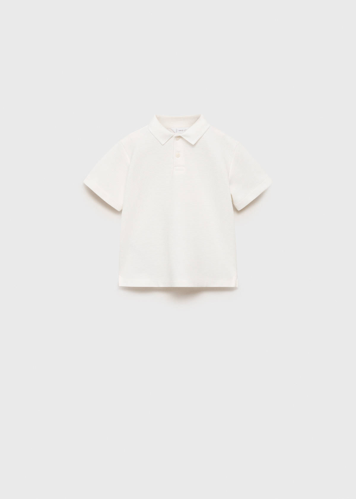 Textured knitted polo shirt — Off White