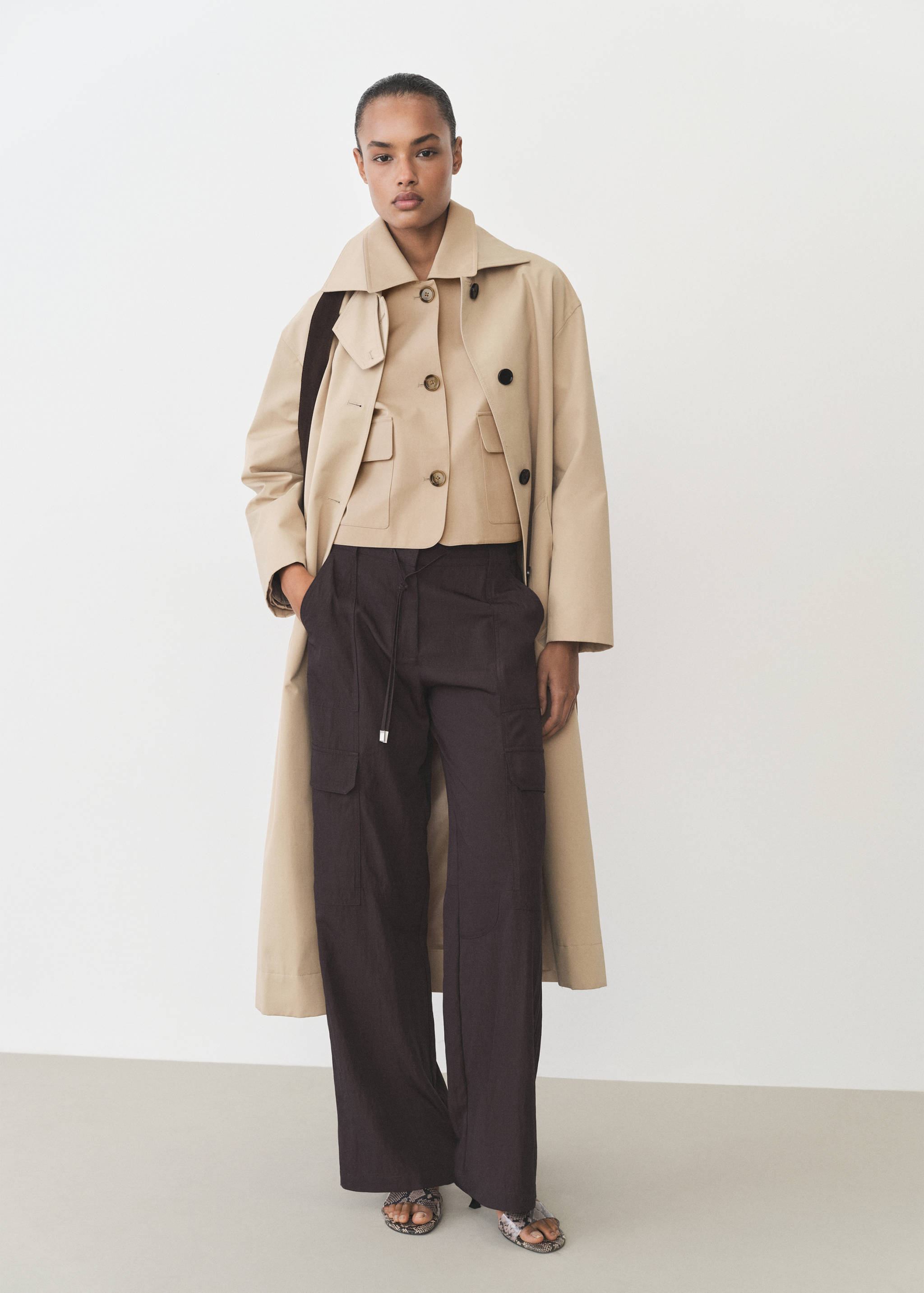 Cotton jacket with pockets - General plane