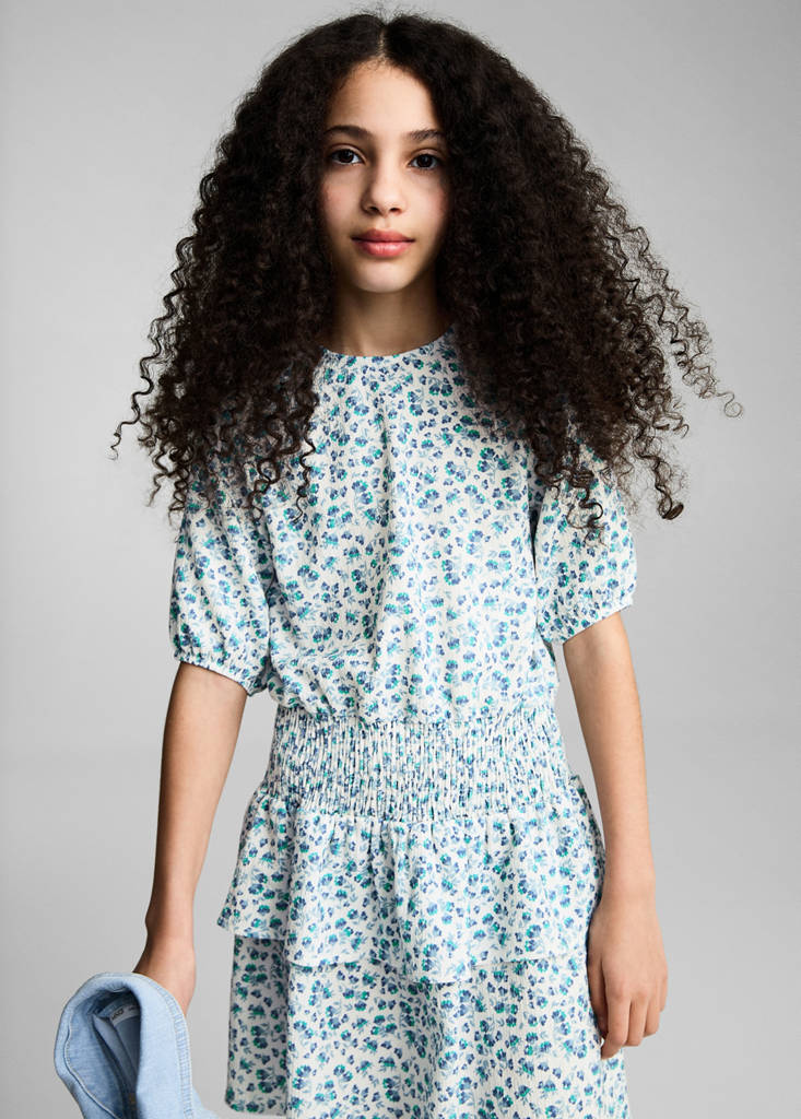 Floral ruffle dress — Off White