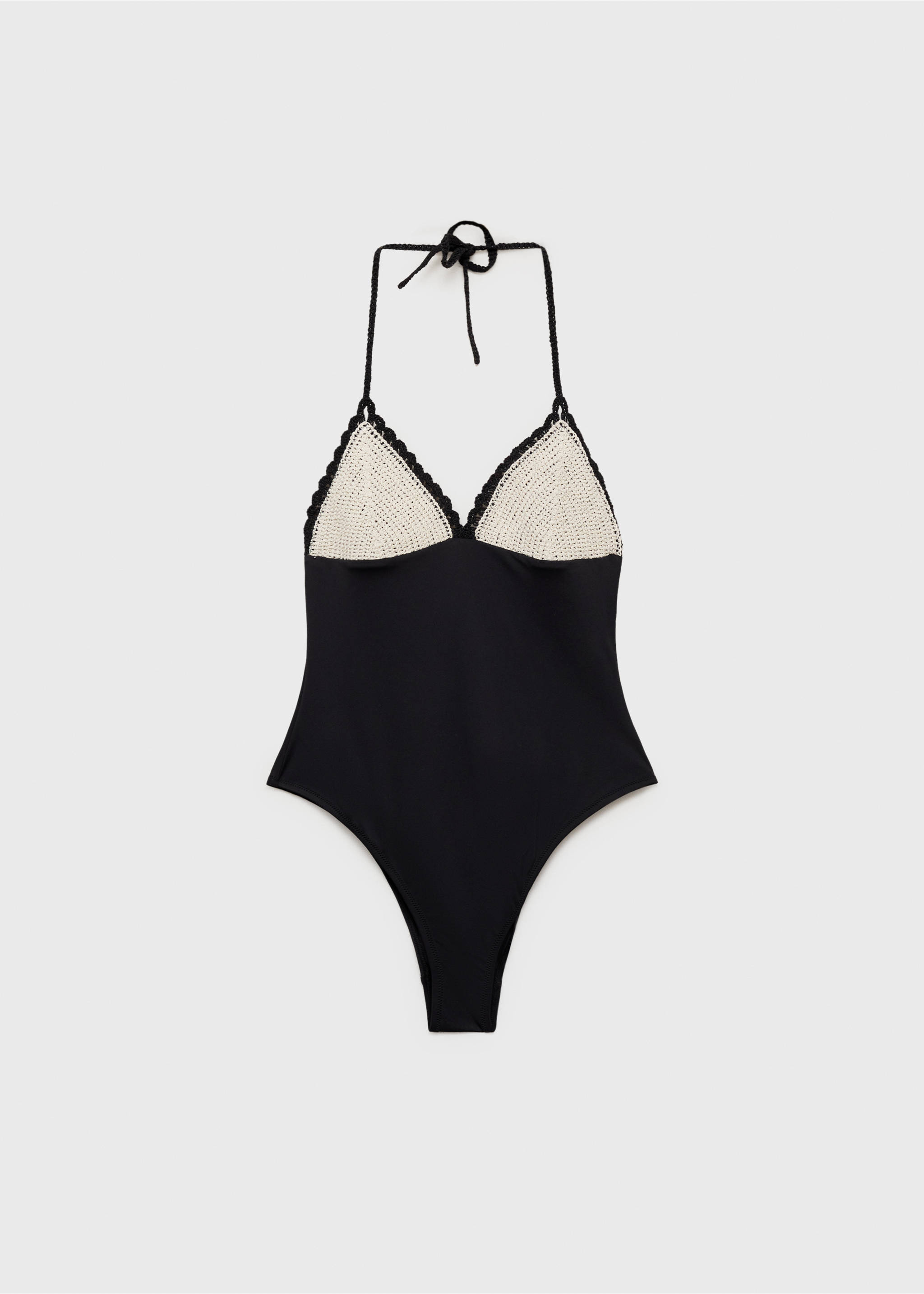 Kombine aplikeli kroşe kumaşlı mayo - Modelsiz ürün, Siyah. Ref: 87055955-00.