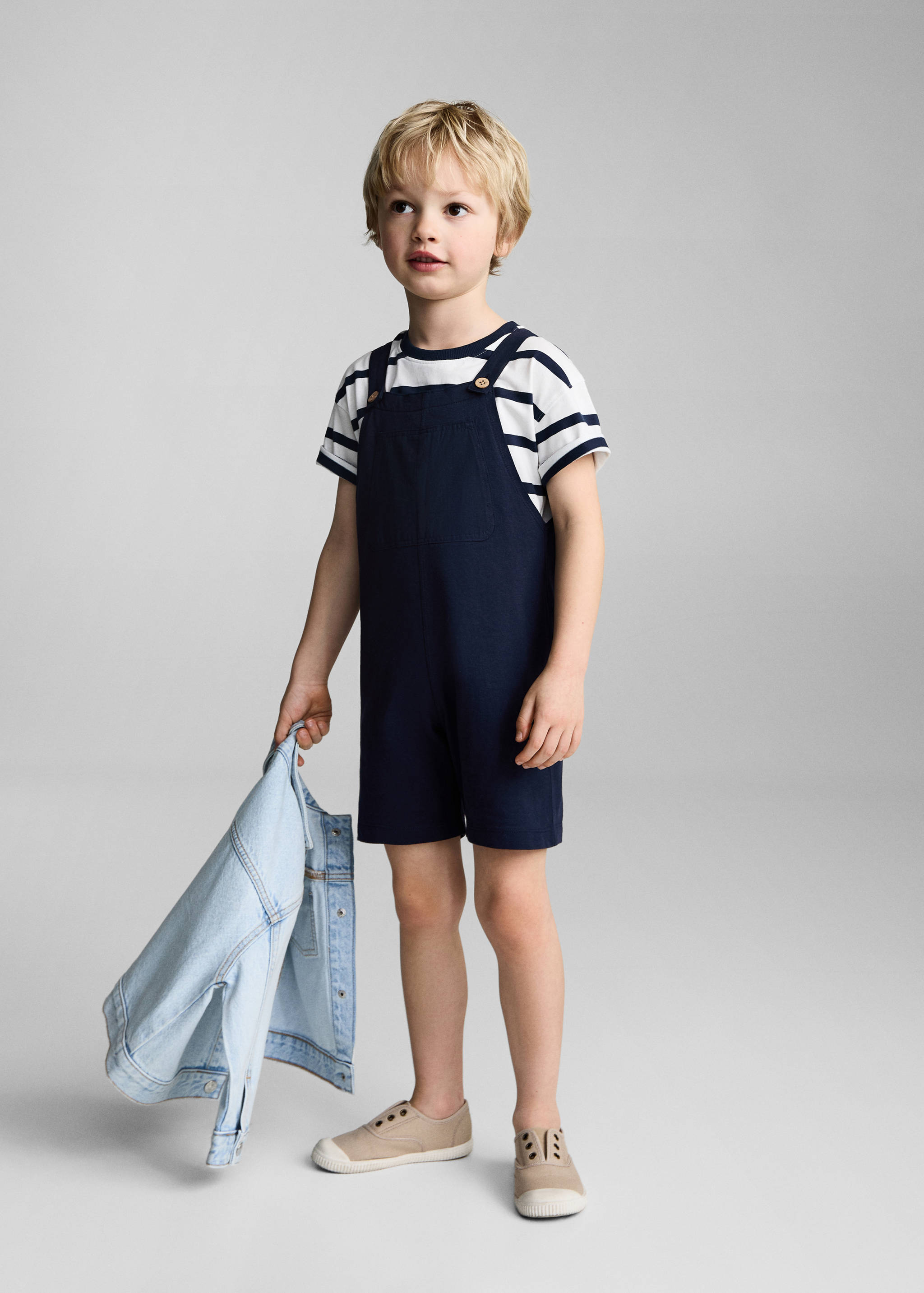 Cotton knit dungarees - General plane