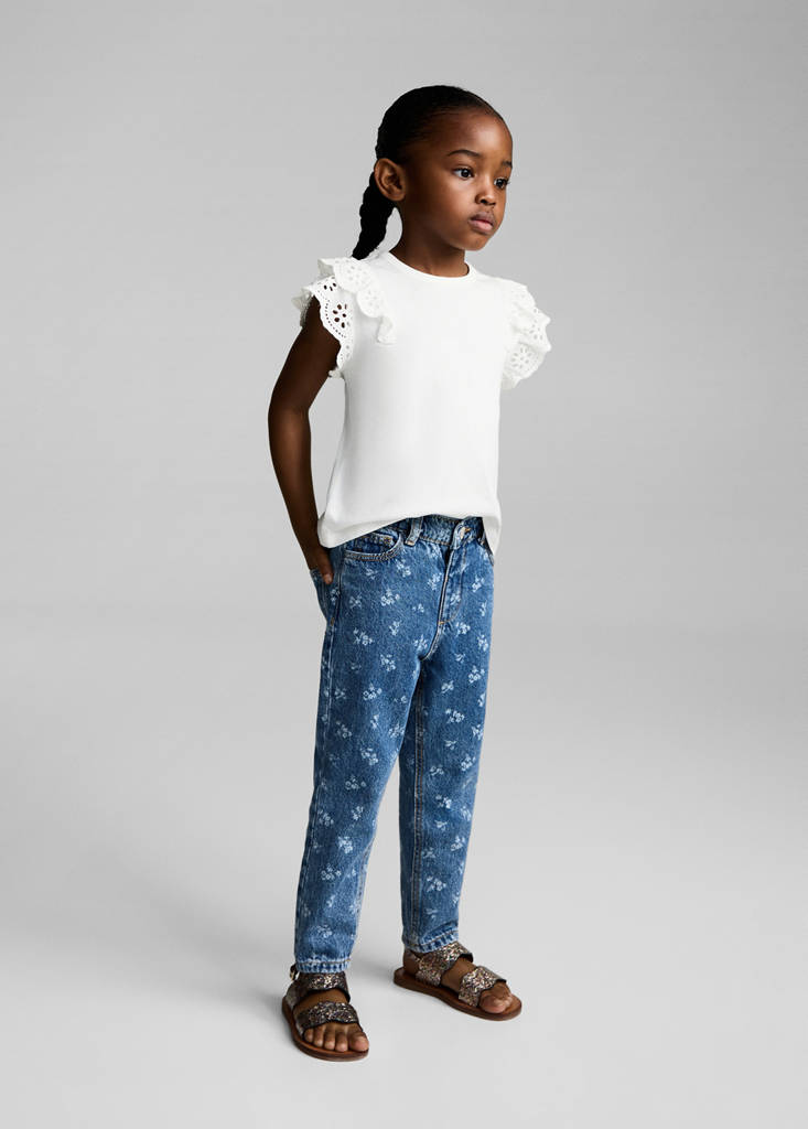 Frills cotton t-shirt — Off White