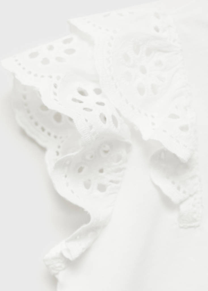 Frills cotton t-shirt — Off White