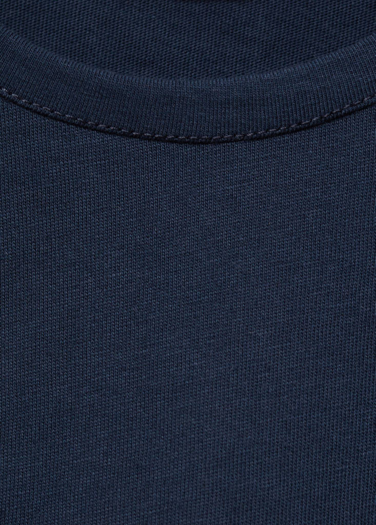 Frills cotton t-shirt — Dark Navy