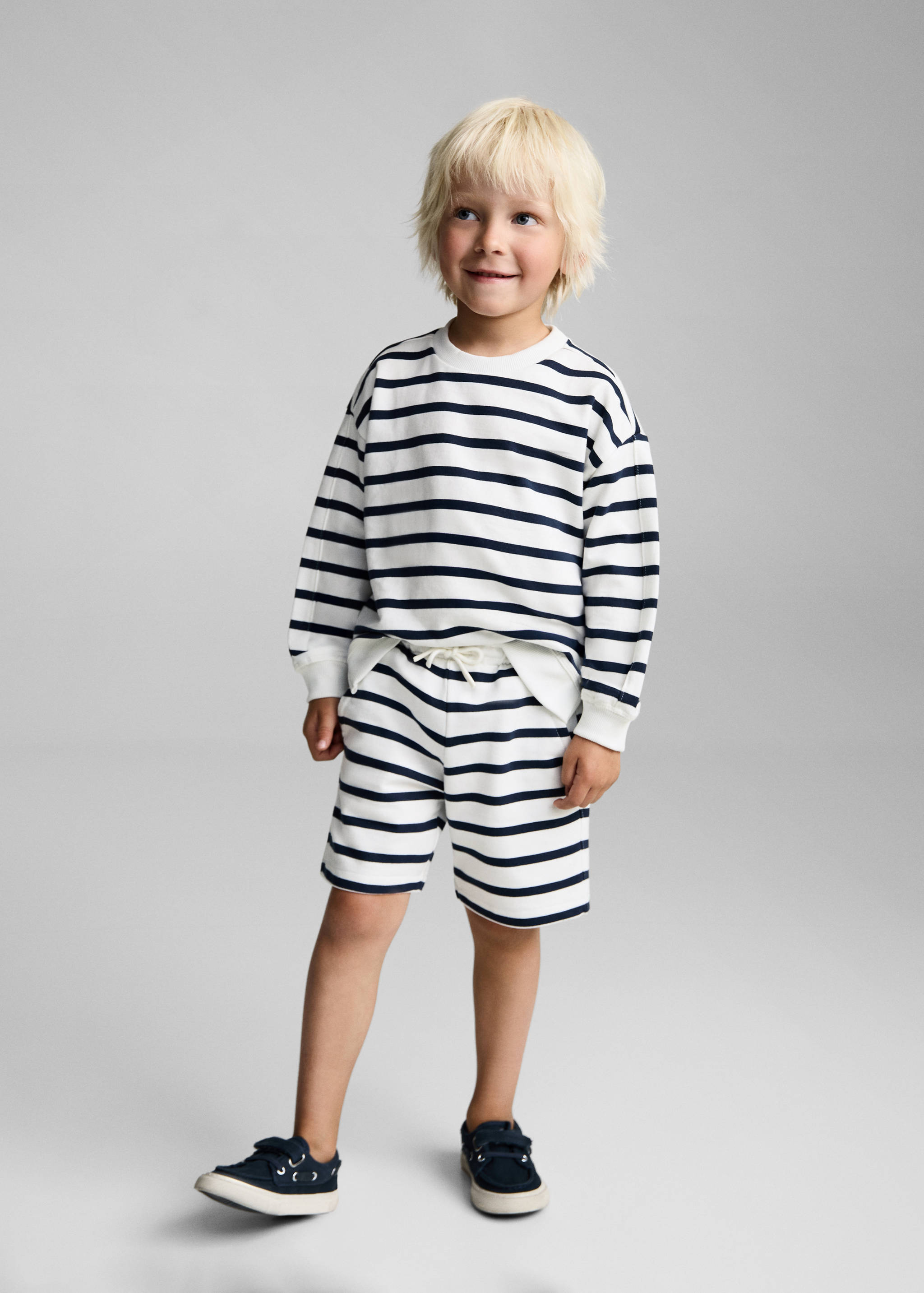 Striped cotton-blend sweatshirt - General plane