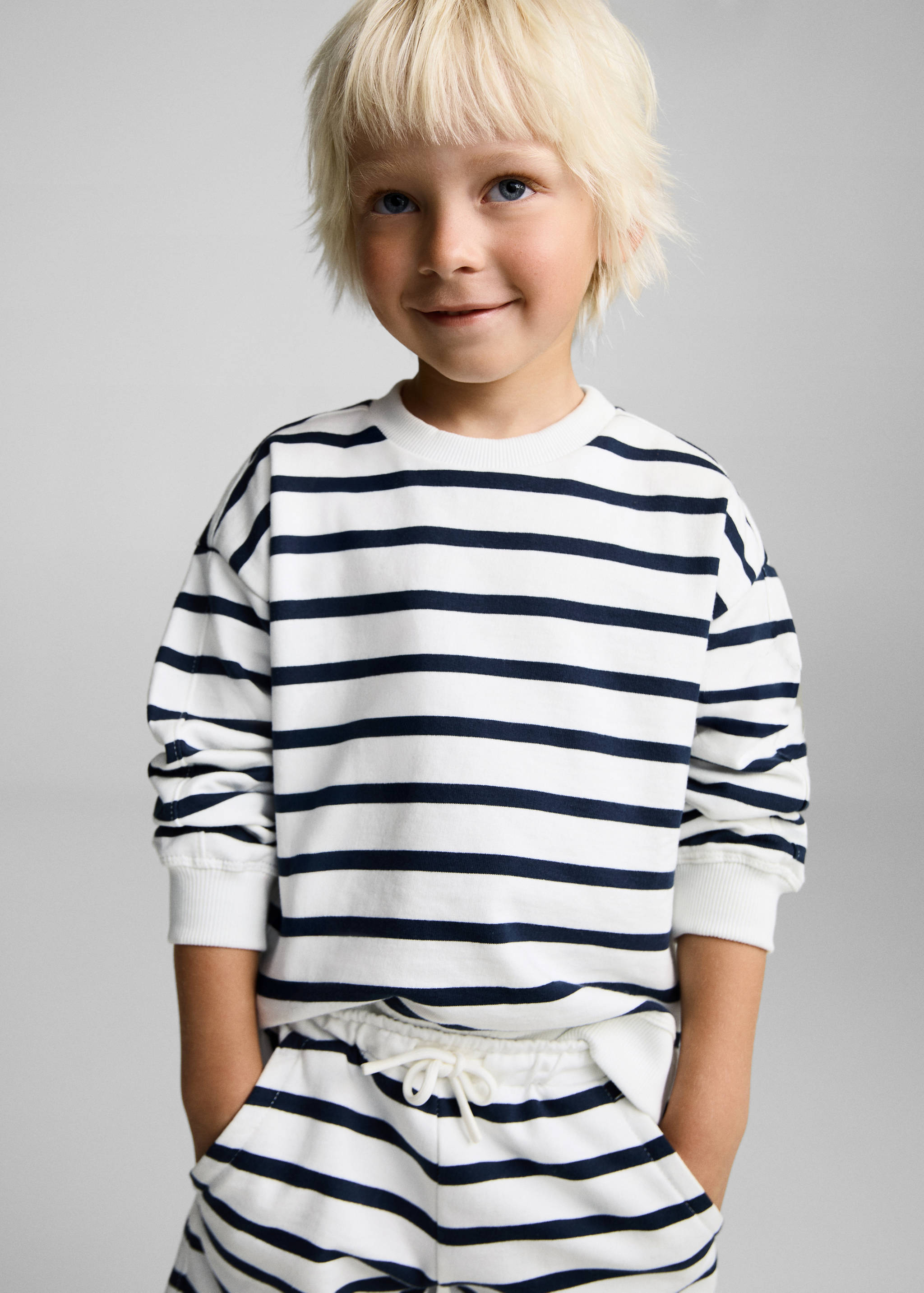 Striped cotton-blend sweatshirt - Medium plane