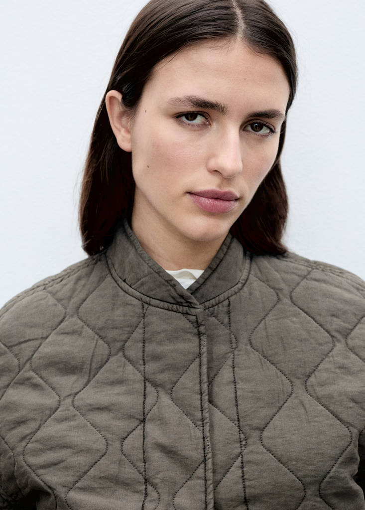 Quilted bomber jacket — Grey