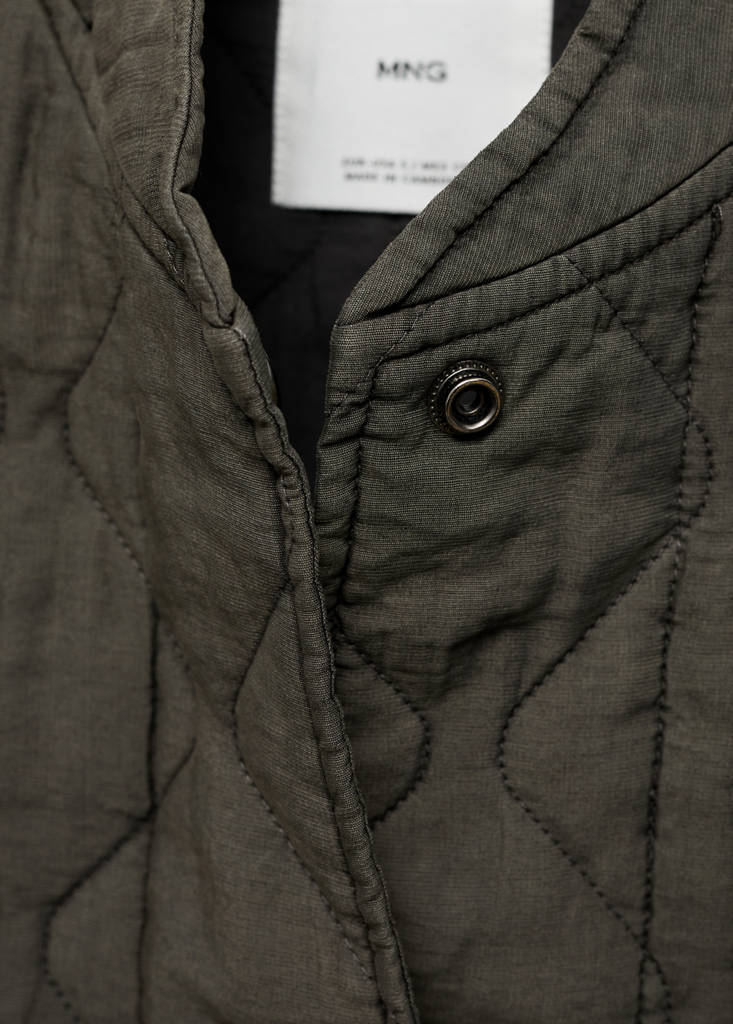 Quilted bomber jacket — Grey