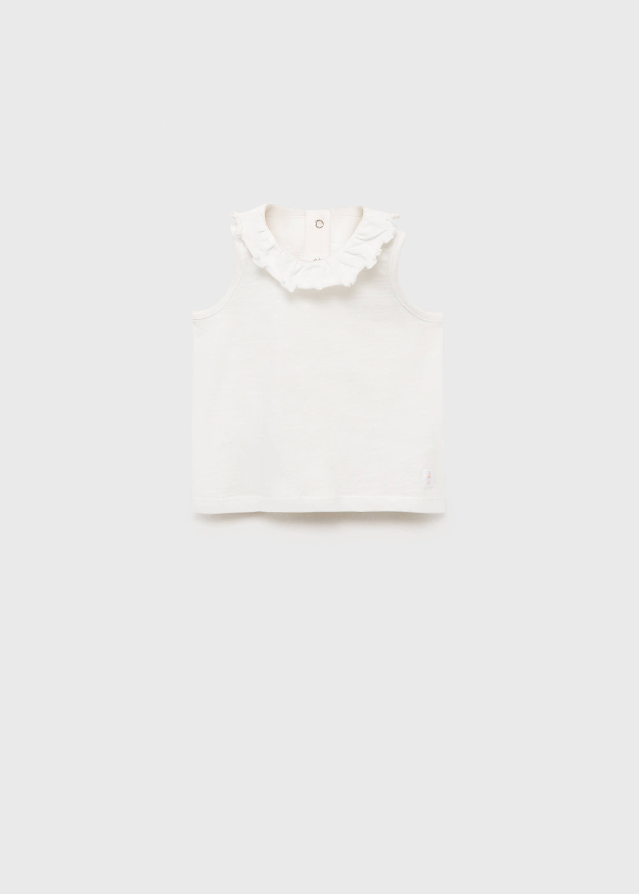 Ruffle-neck cotton t-shirt - Article without model