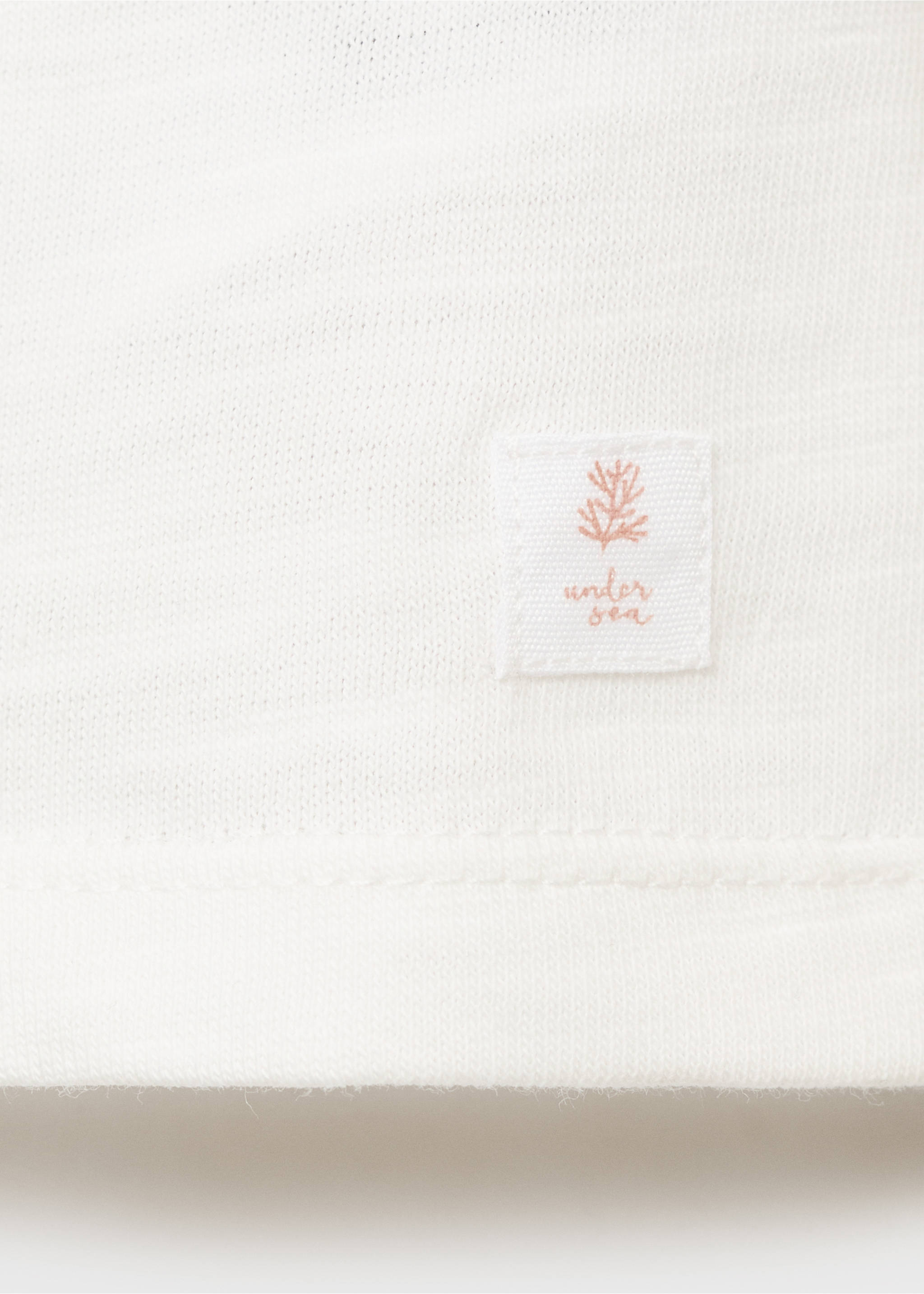 Camiseta algodón cuello volante - Detalle del artículo 8, Blanco roto. Ref: 87055974-00.