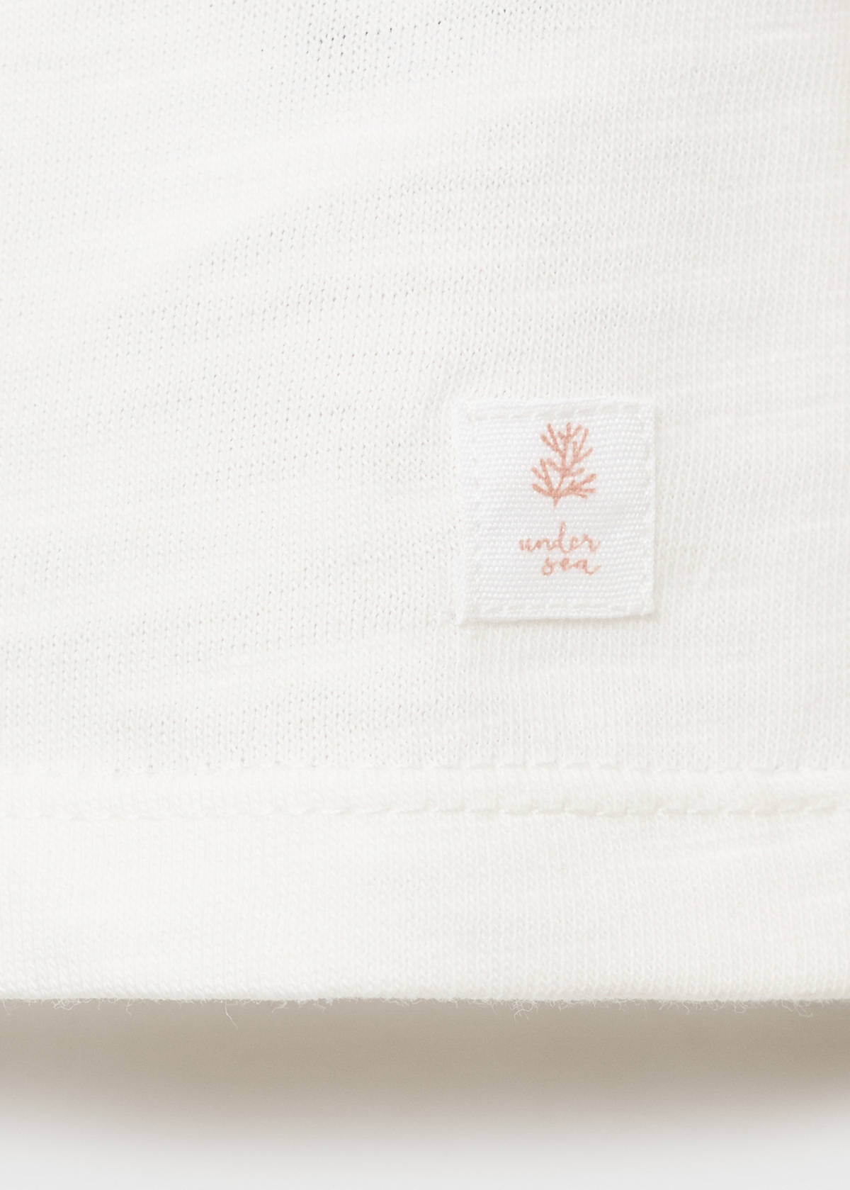 Ruffle-neck cotton t-shirt — Off White