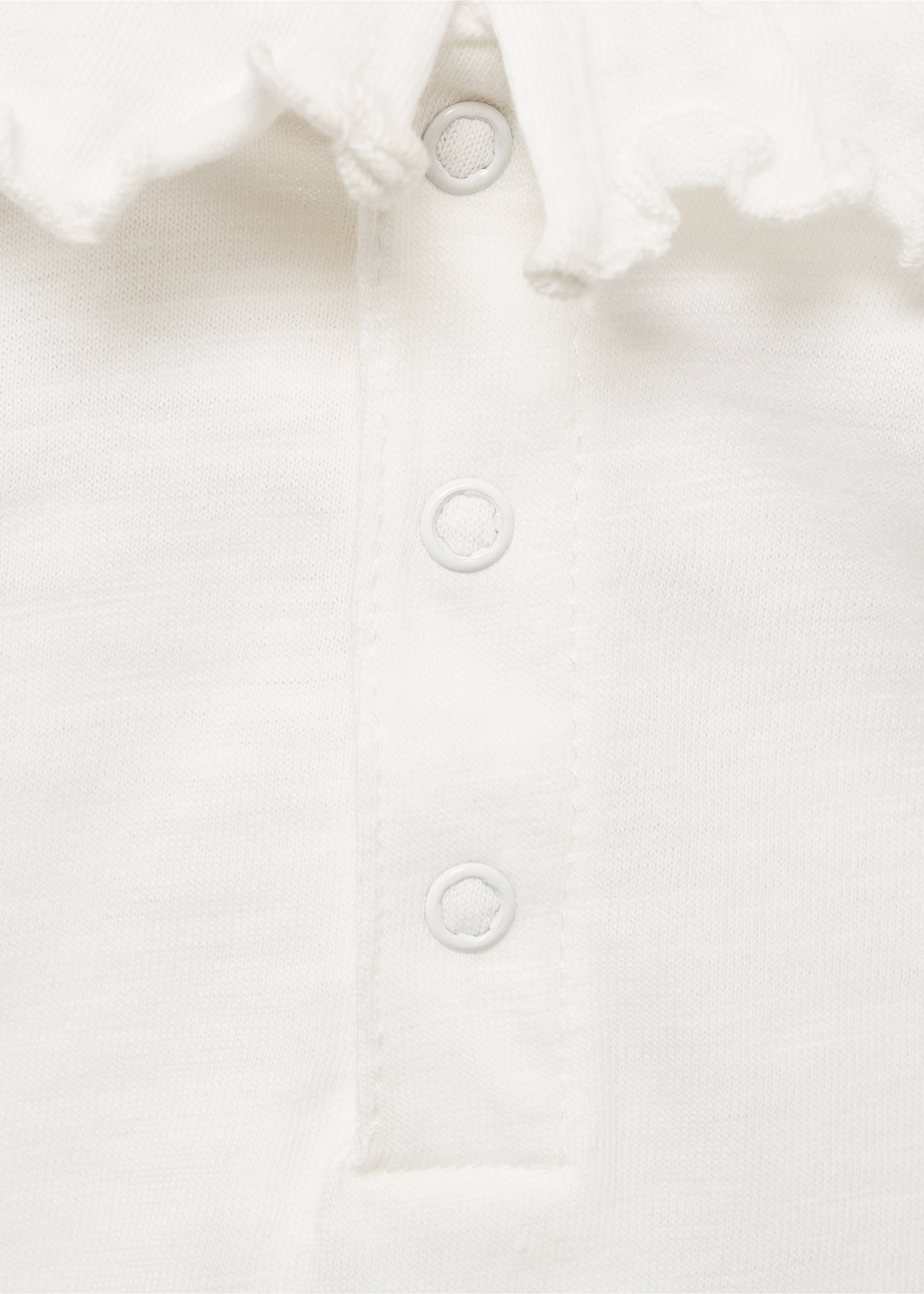 Camiseta algodón cuello volante - Detalle del artículo 0, Blanco roto. Ref: 87055974-00.
