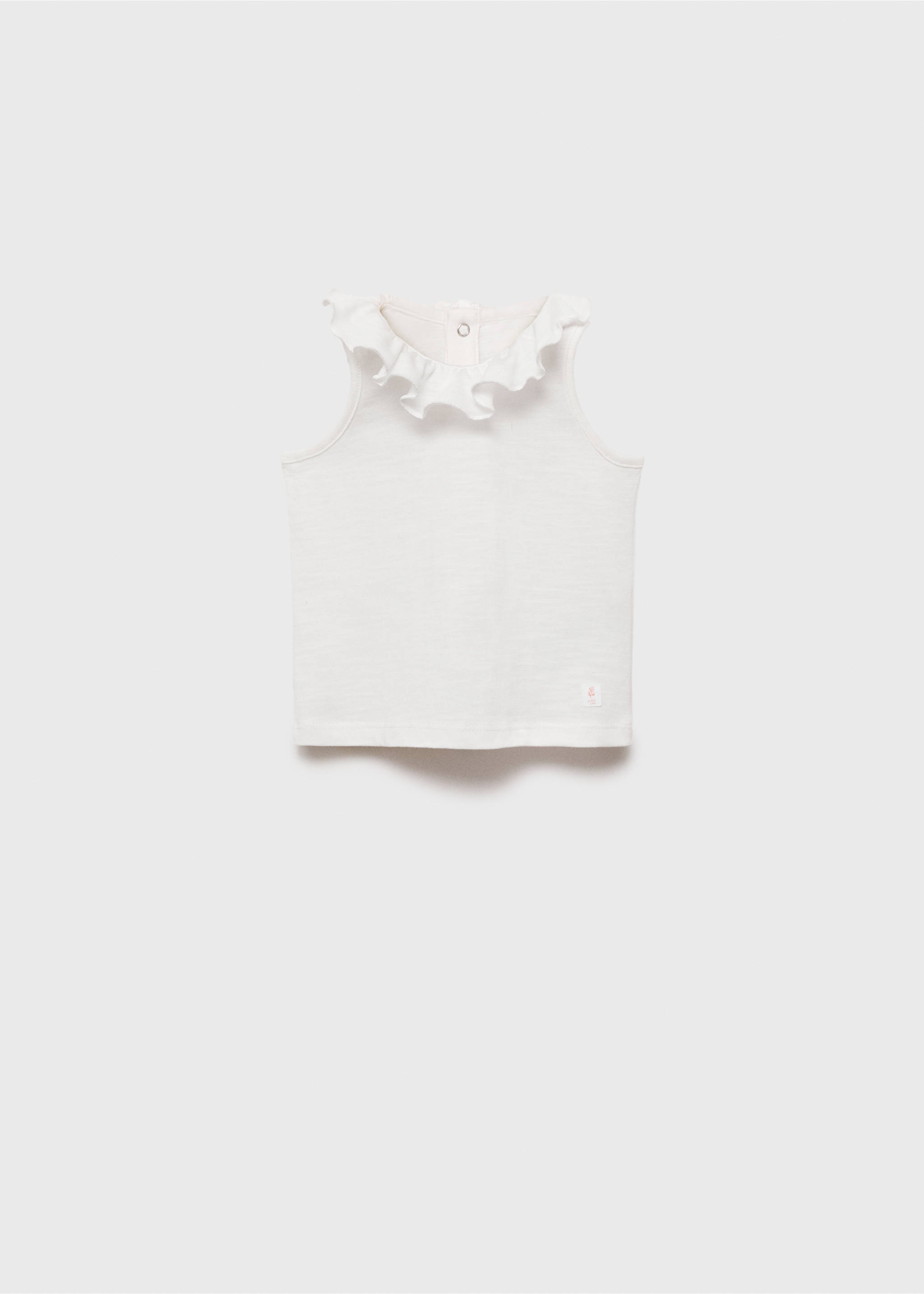 Camiseta algodón cuello volante - Artículo sin modelo, Blanco roto. Ref: 87055974-00.