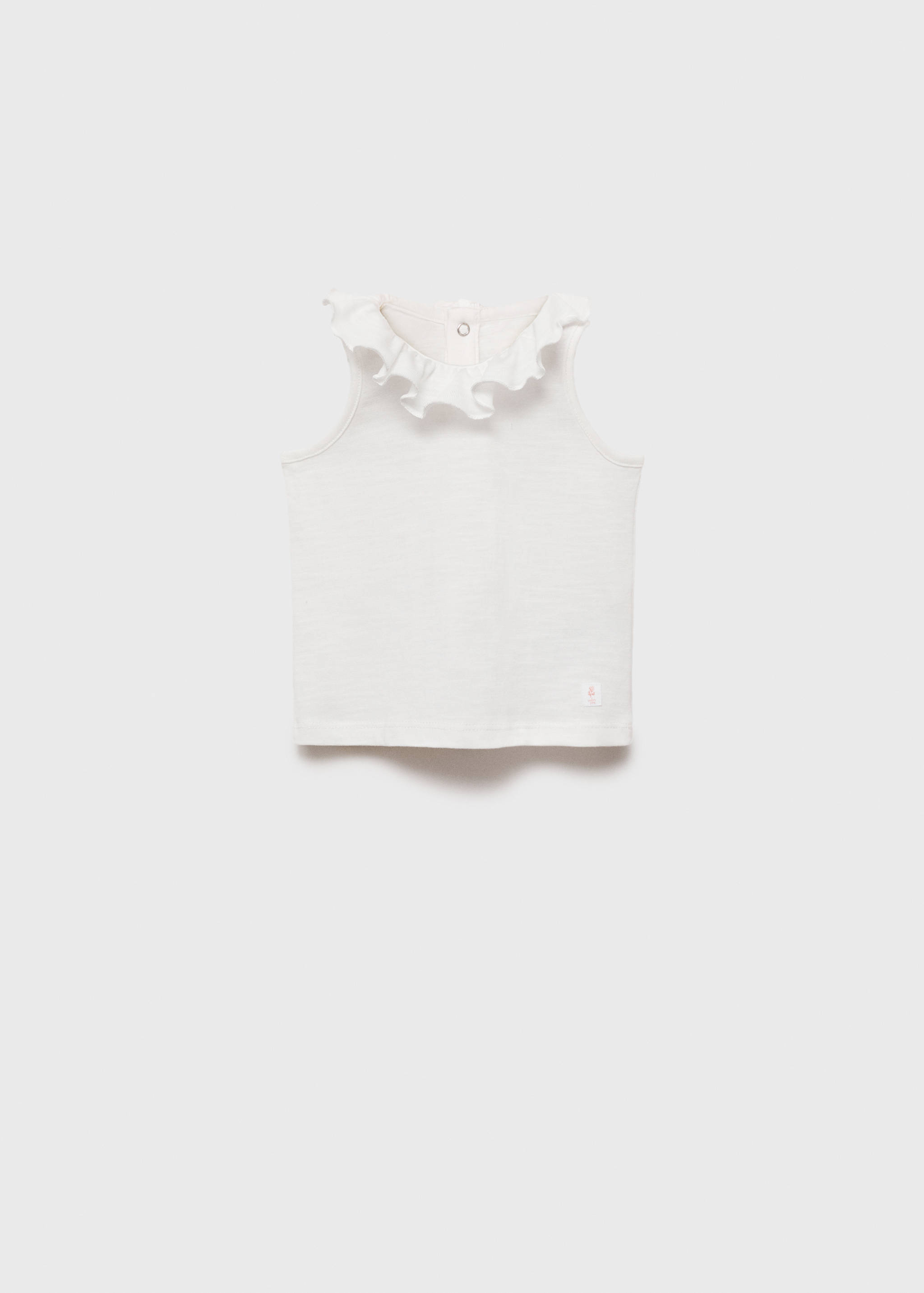 Ruffle-neck cotton t-shirt - Article without model
