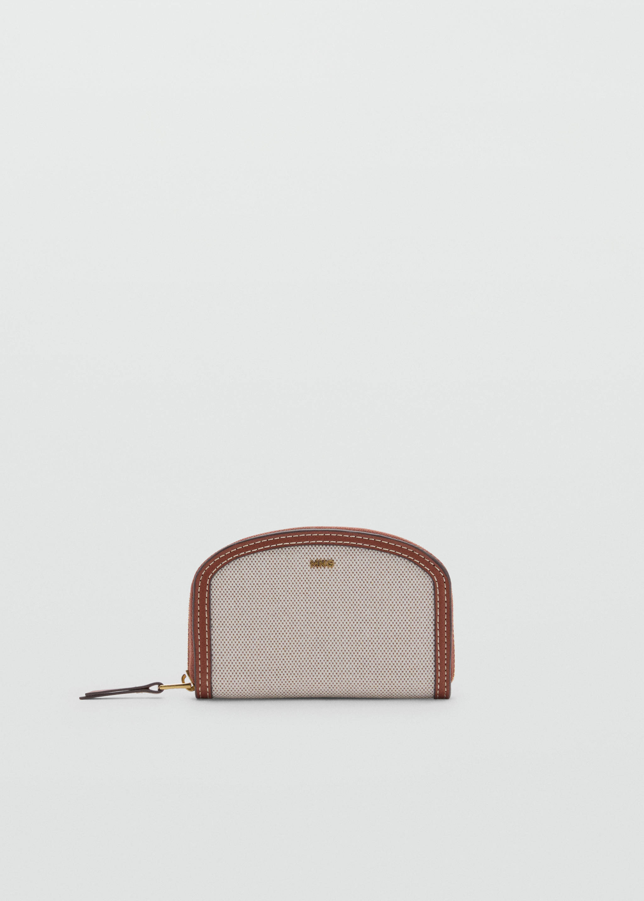 Contrasting canvas oval wallet - Article without model