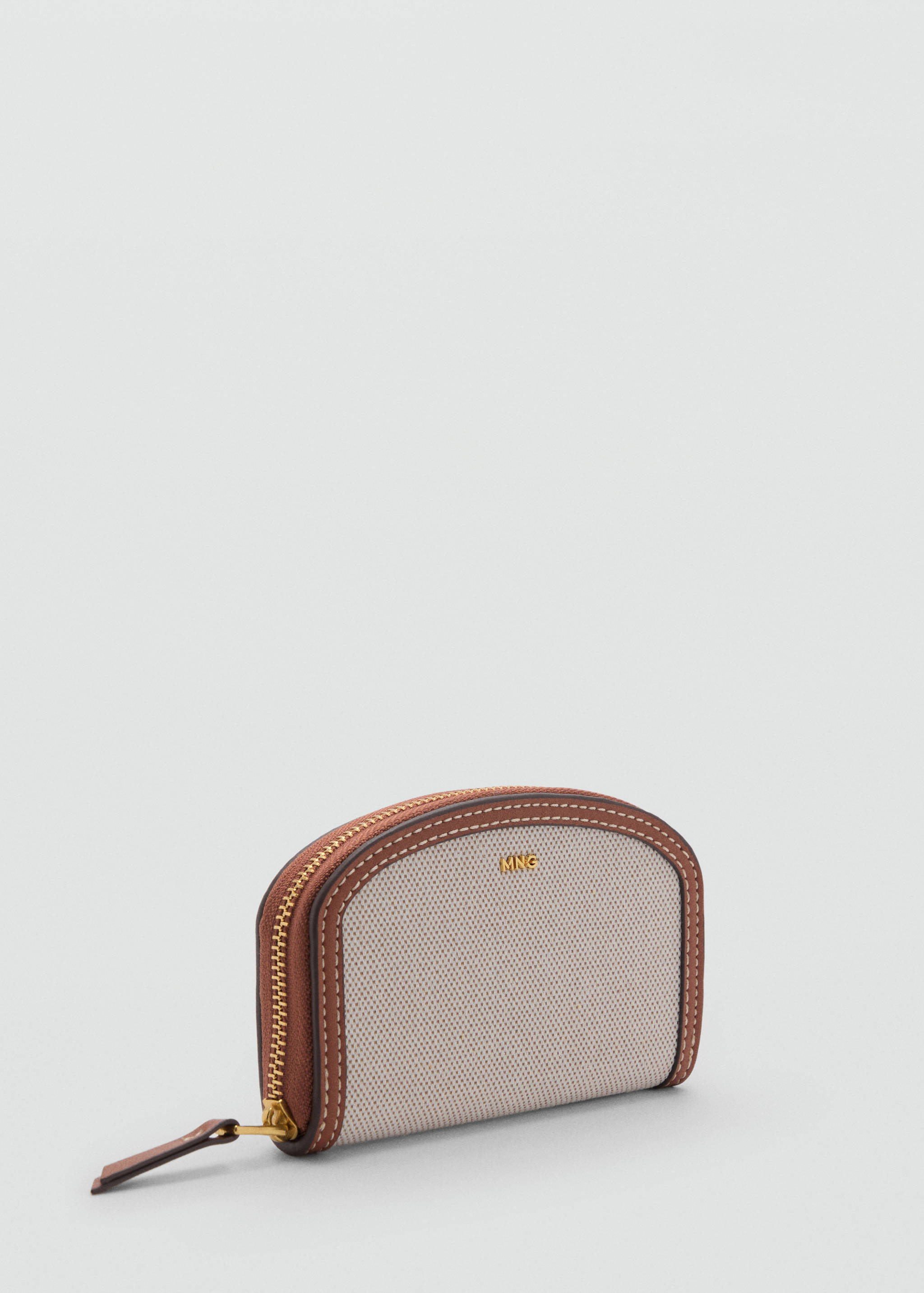 Contrasting canvas oval wallet - Medium plane