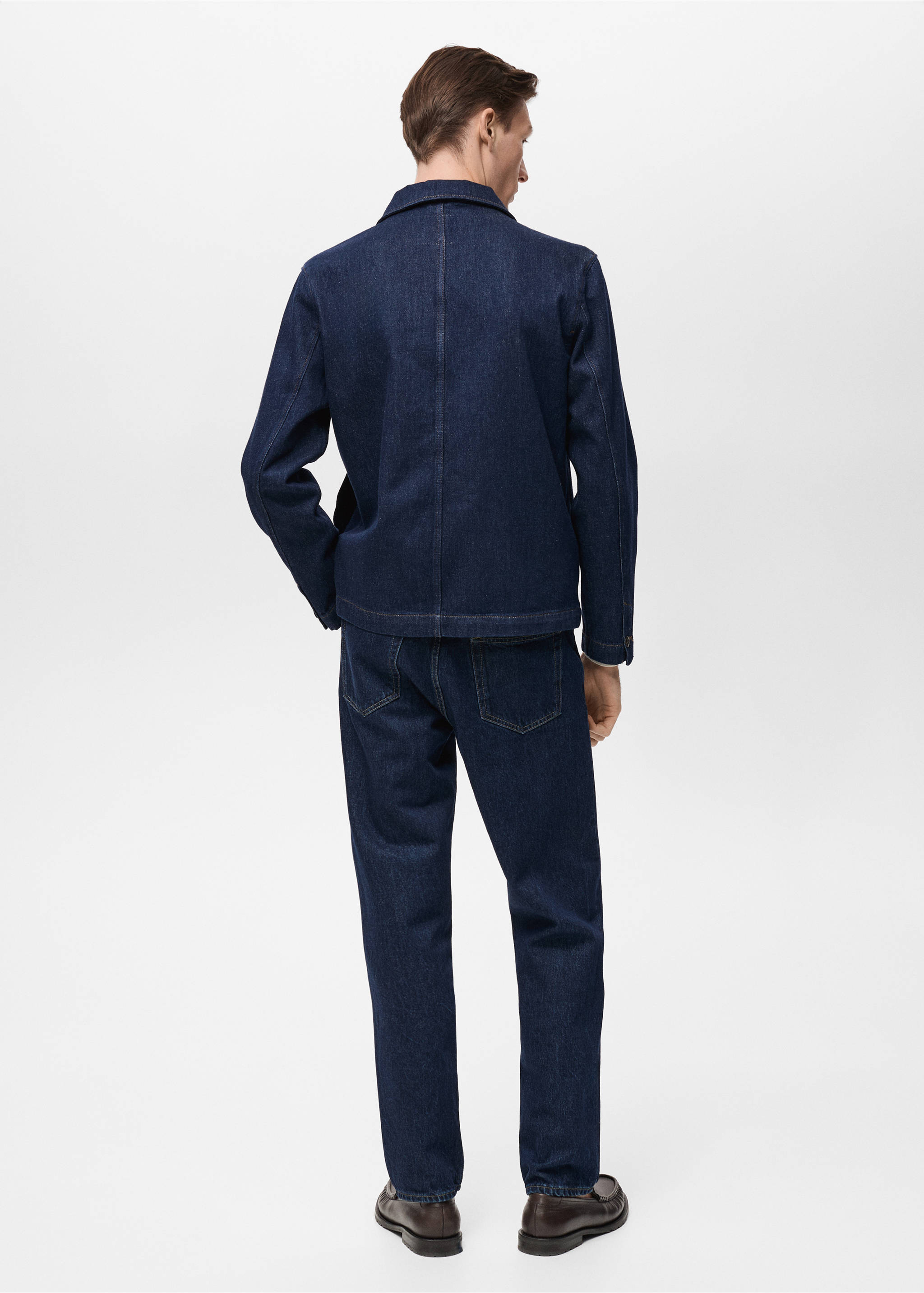 Regular-fit denim overshirt - Reverse of the article, Open Blue. Ref: 87055984-00.