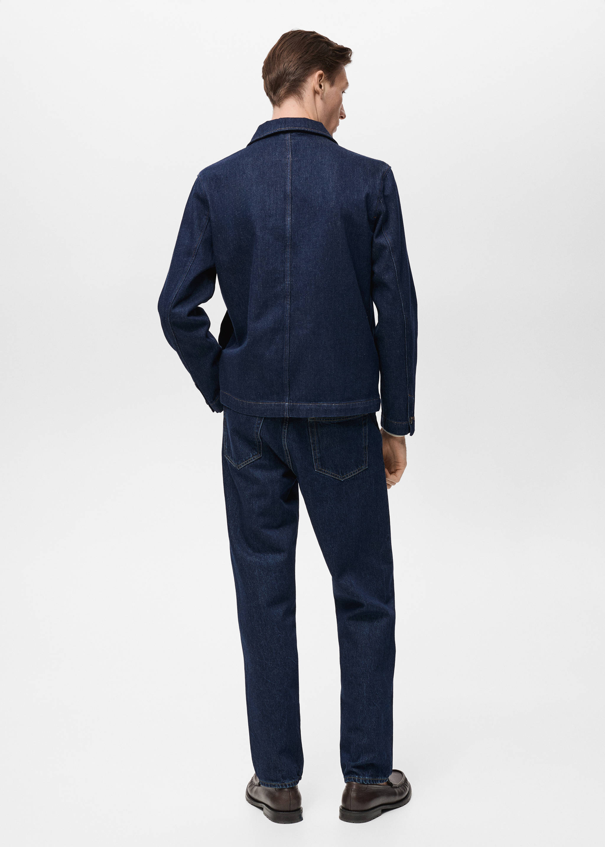 Regular kesim denim gömlek ceket - Ürünün arkası