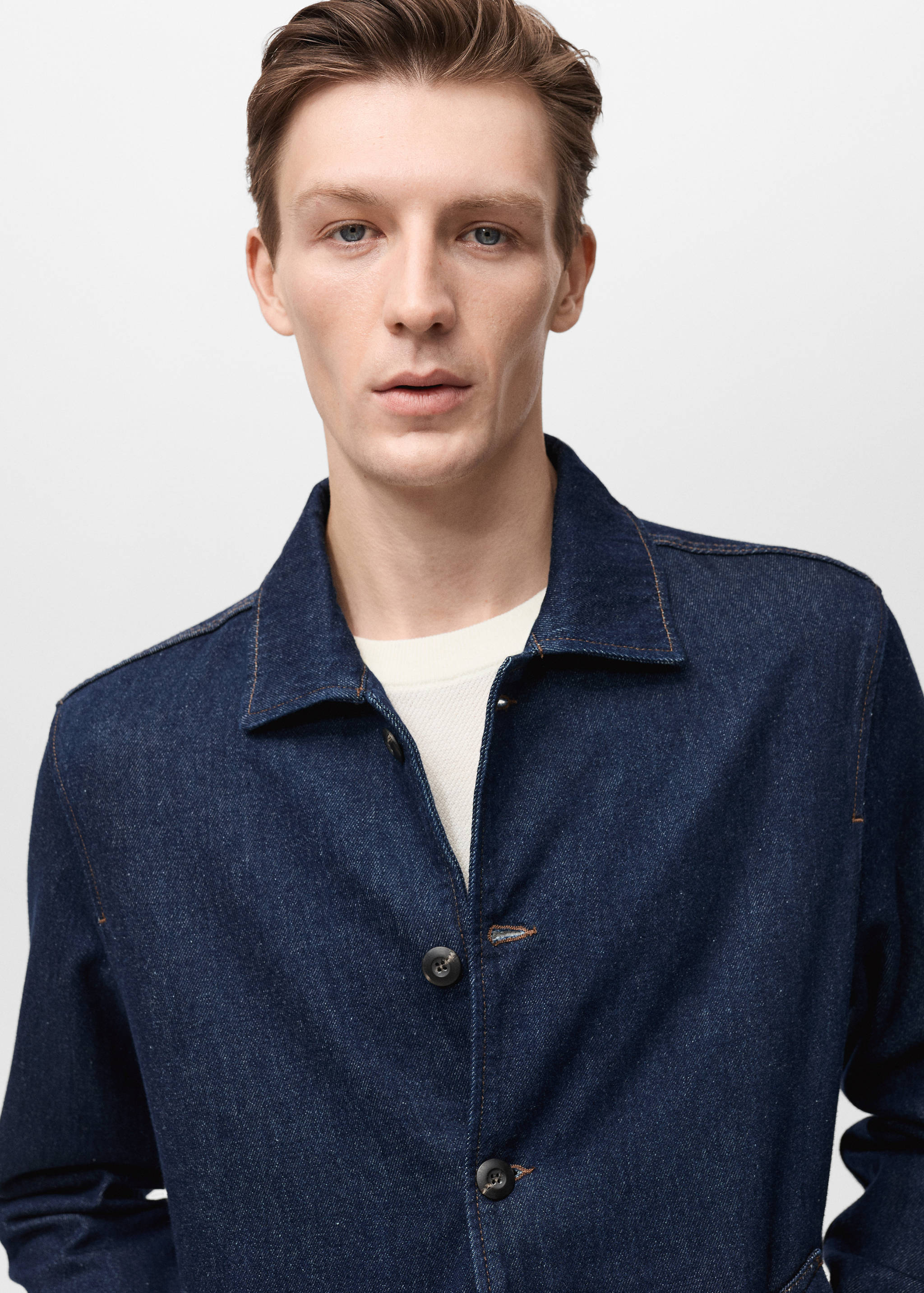 Regular kesim denim gömlek ceket - Ürün detayı 1