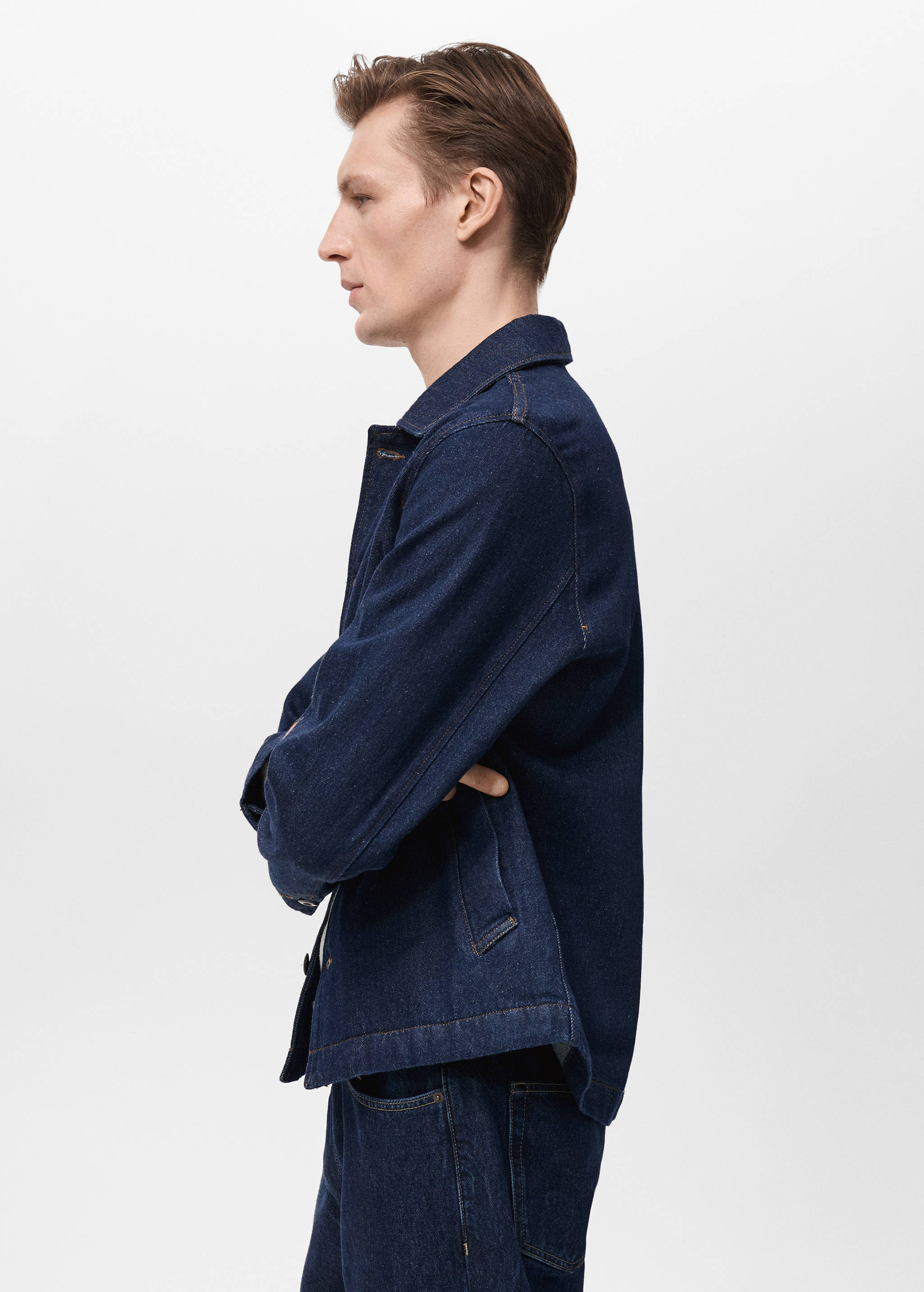 Regular kesim denim gömlek ceket - Ürün detayı 2