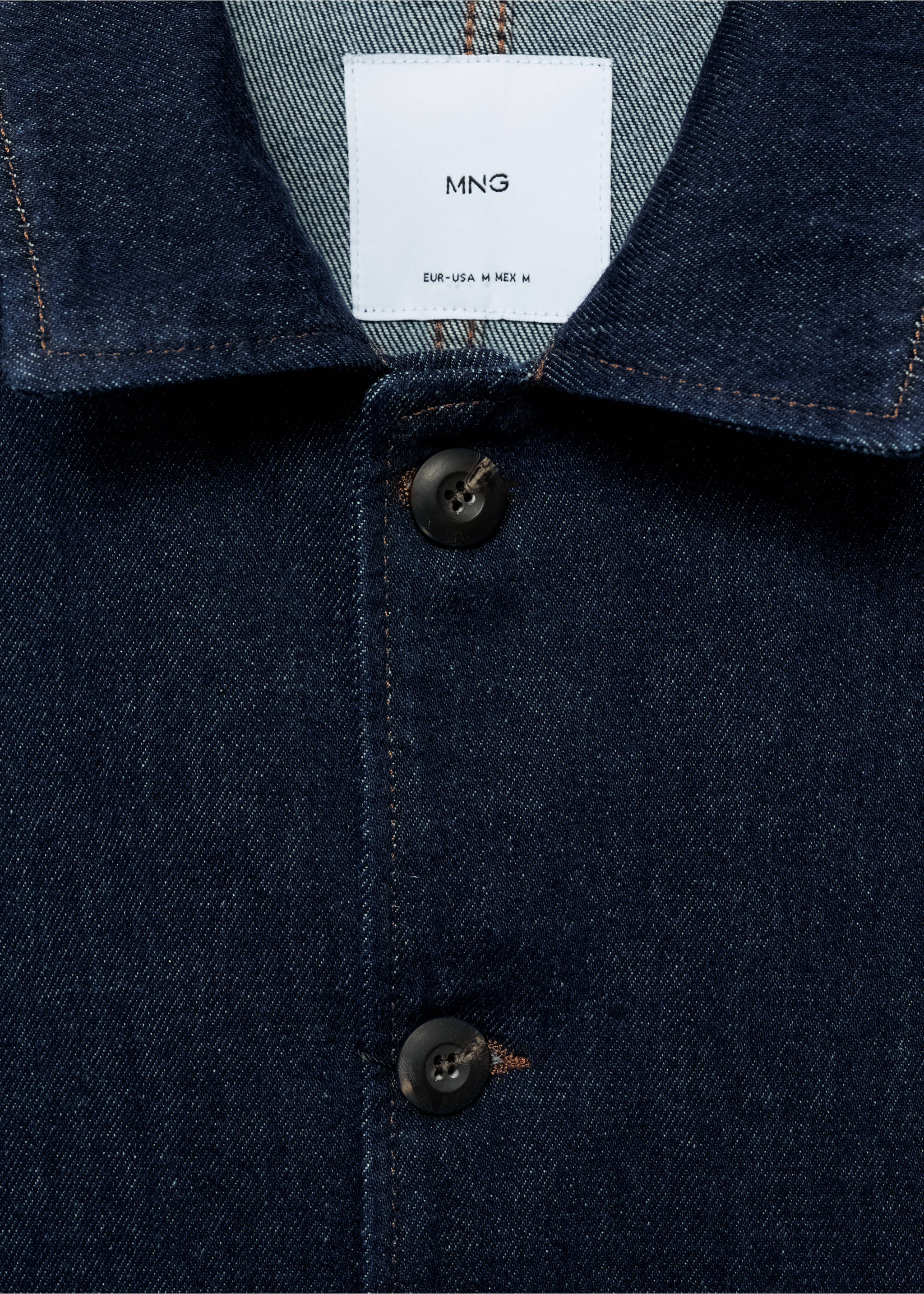 Regular-fit denim overshirt - Details of the article 8, Open Blue. Ref: 87055984-00.