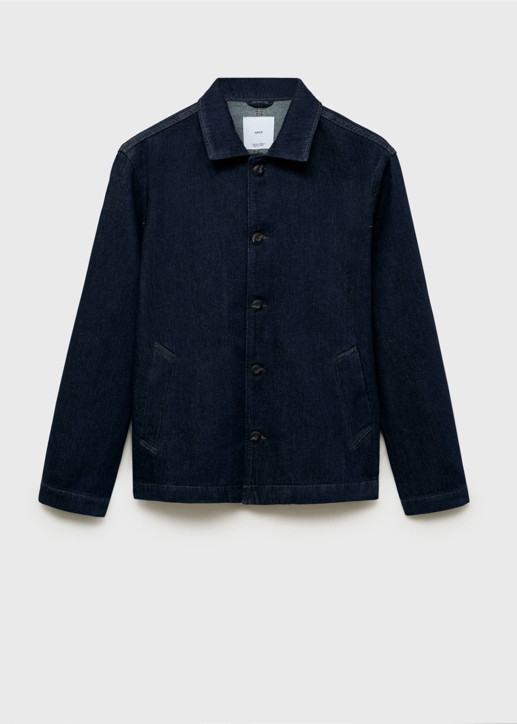 Regular-fit denim overshirt - Article without model, Open Blue. Ref: 87055984-00.