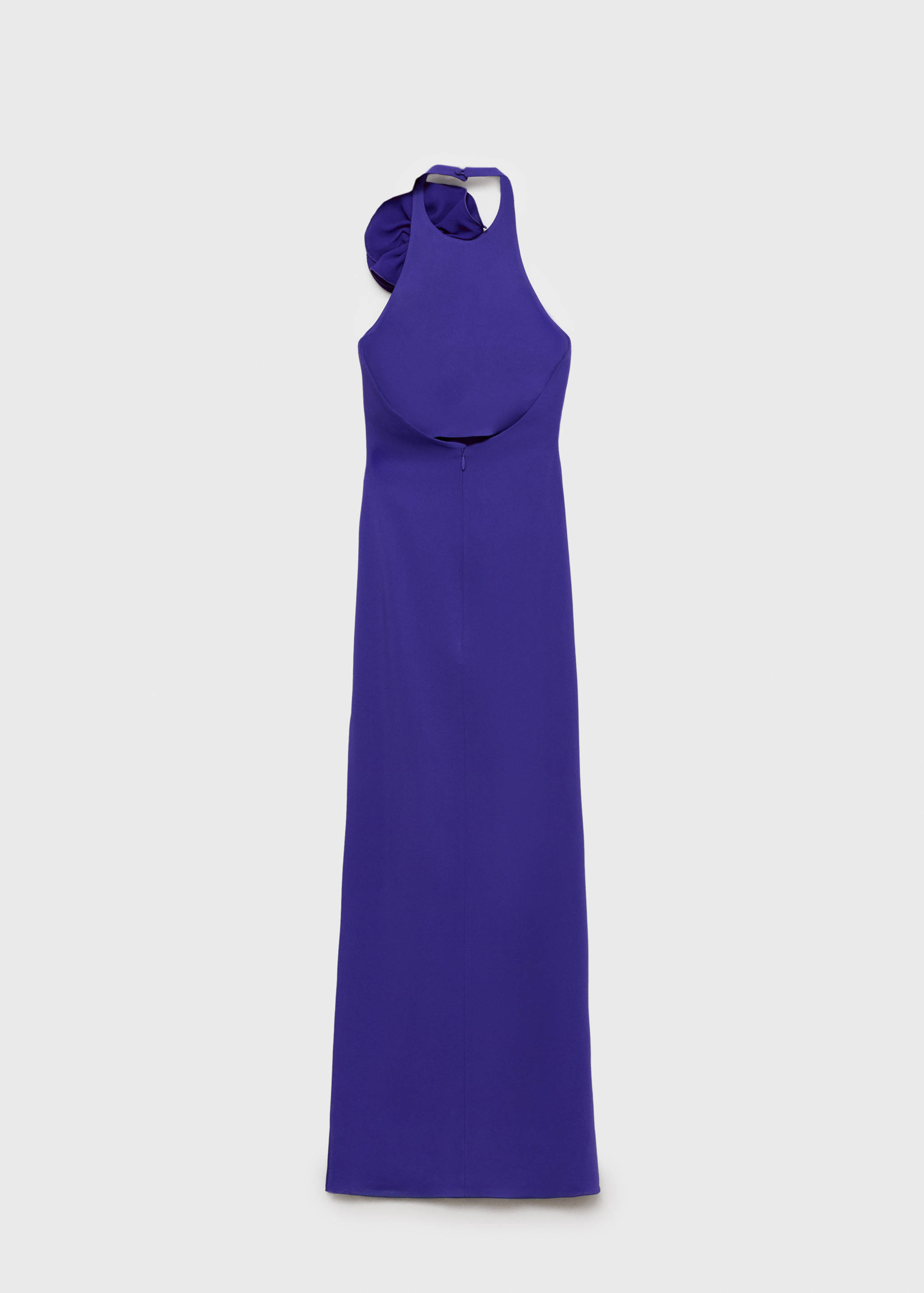 Draped halter-neck dress with flower motif - Reverse of the article
