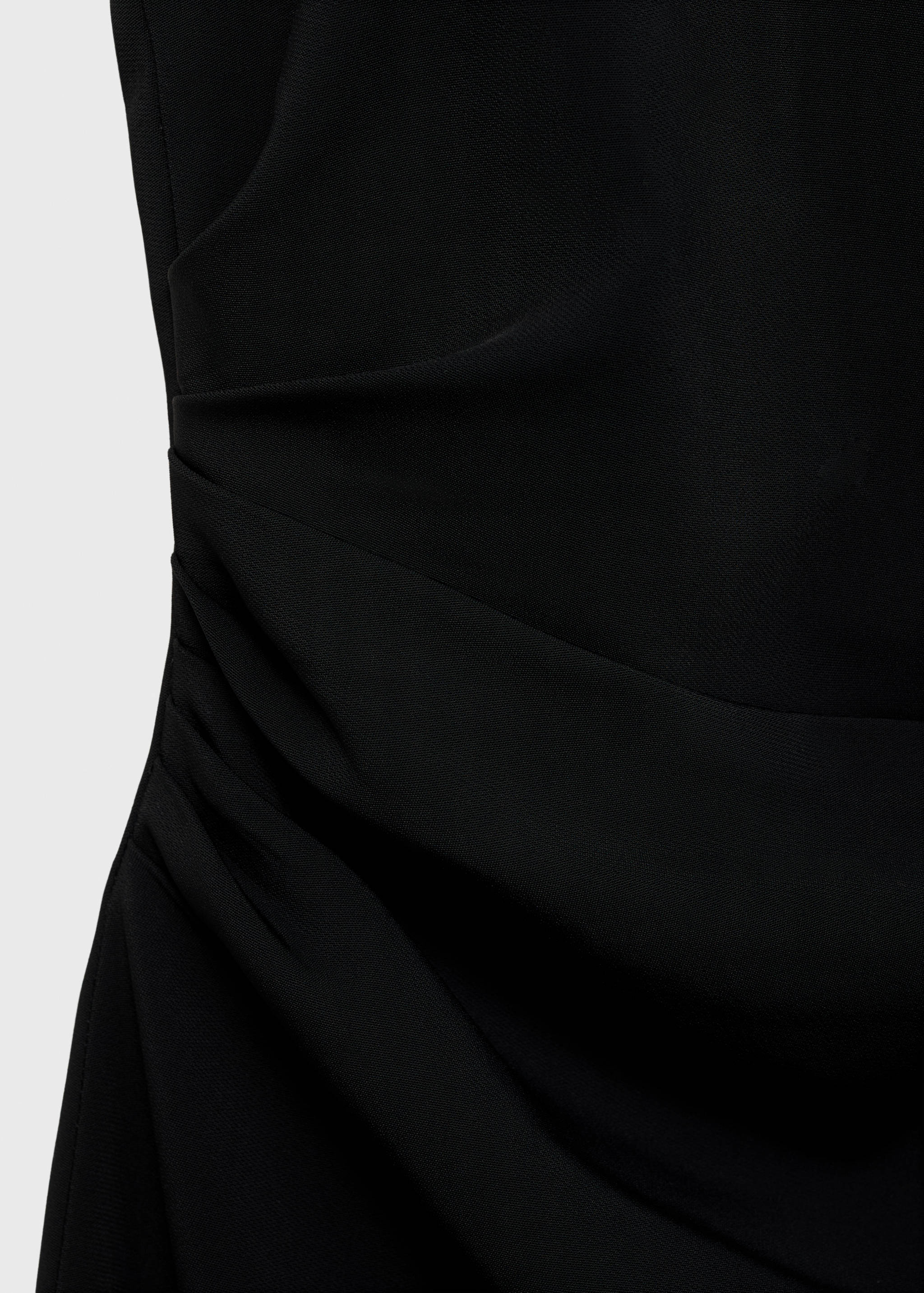 Draped halter-neck dress with flower motif - Details of the article 0