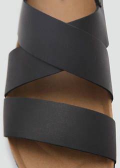 Crossed leather sandals with buckle — Black 4
