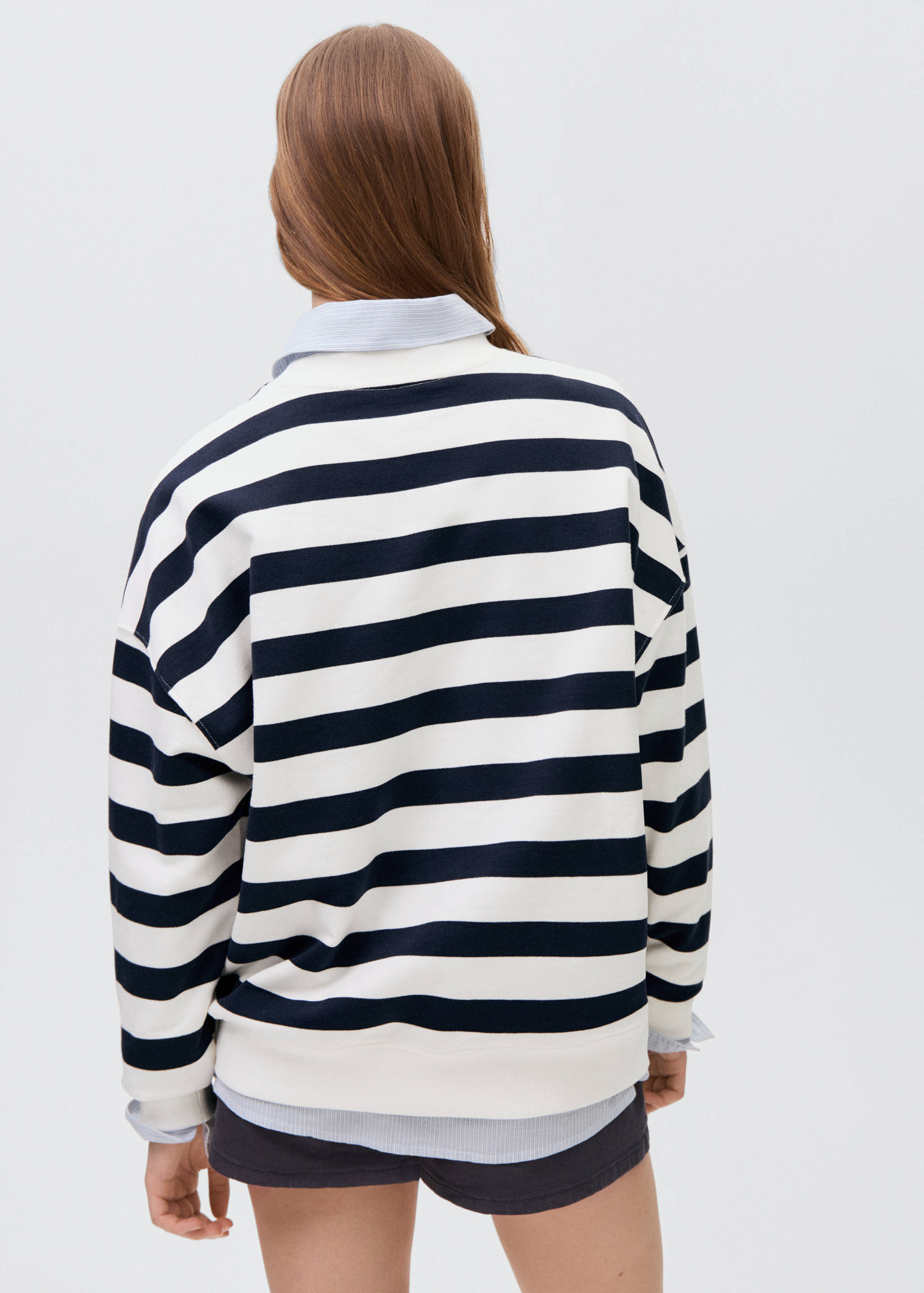 Message striped sweatshirt - Reverse of the article