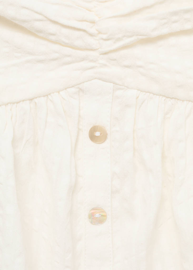 Ruched strapless top — Off White