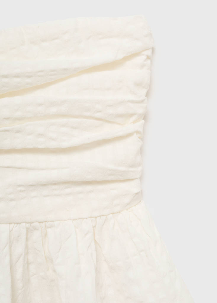 Ruched strapless top — Off White
