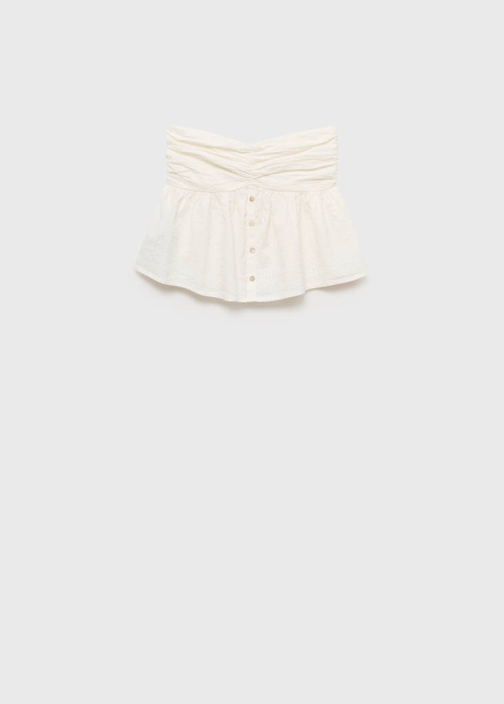 Ruched strapless top — Off White