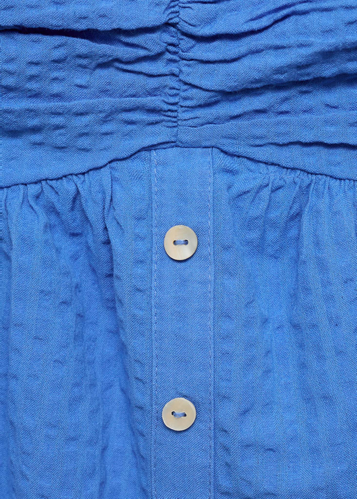 Ruched strapless top — Blue