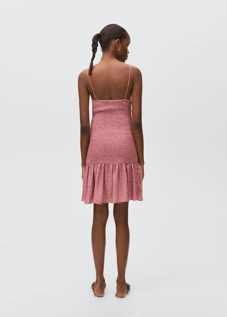 Printed ruched dress — Pink