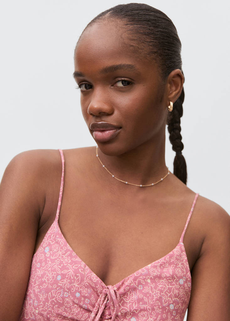 Printed ruched dress — Pink