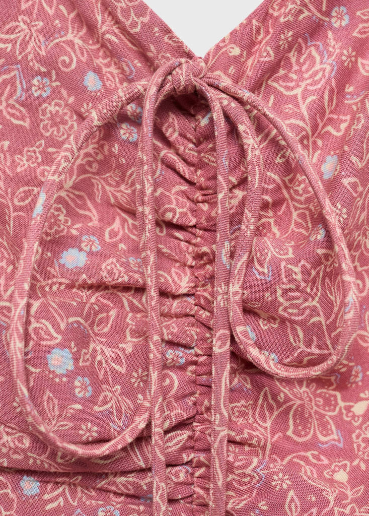 Printed ruched dress — Pink