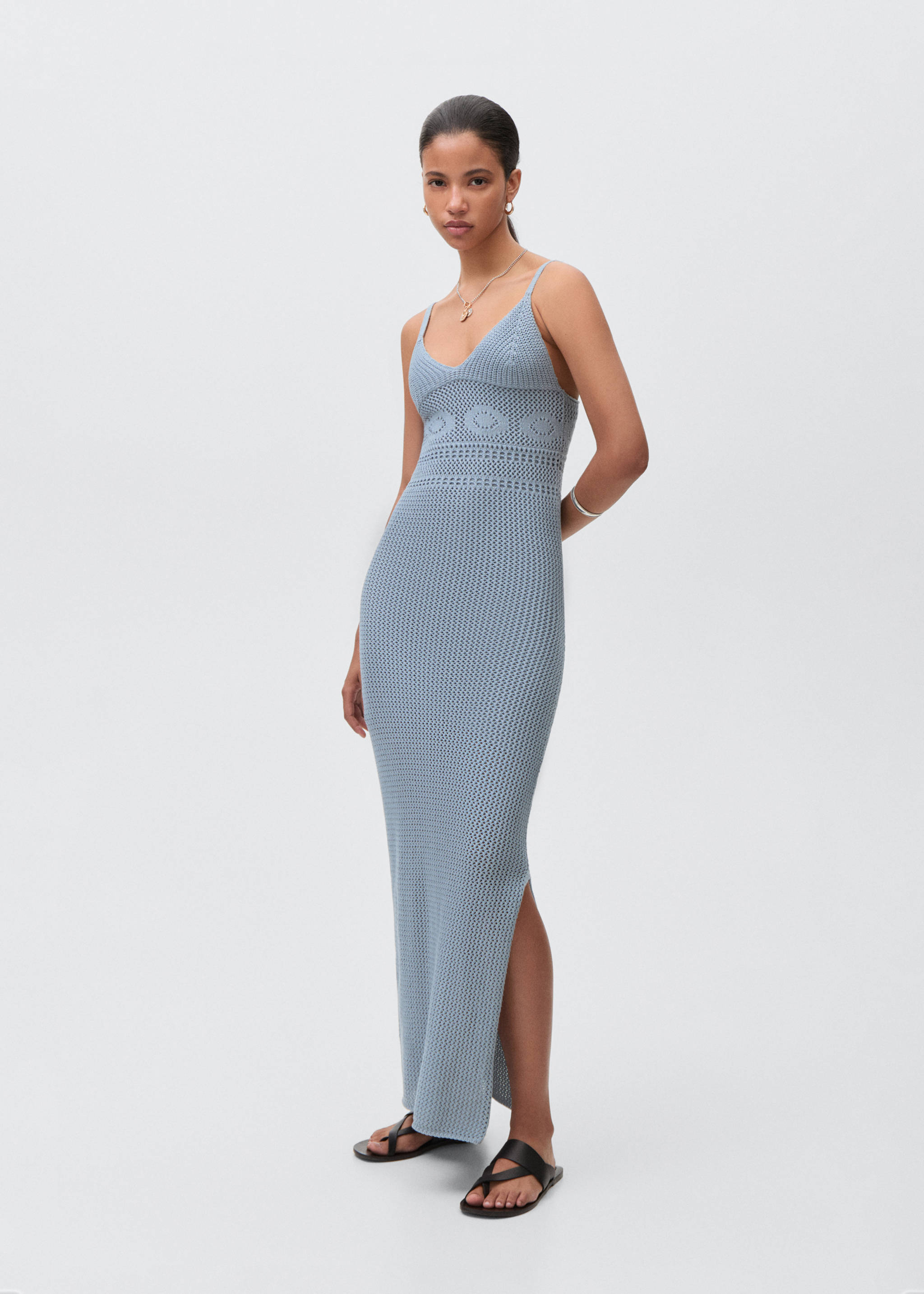 Vestido comprido croché - Plano geral