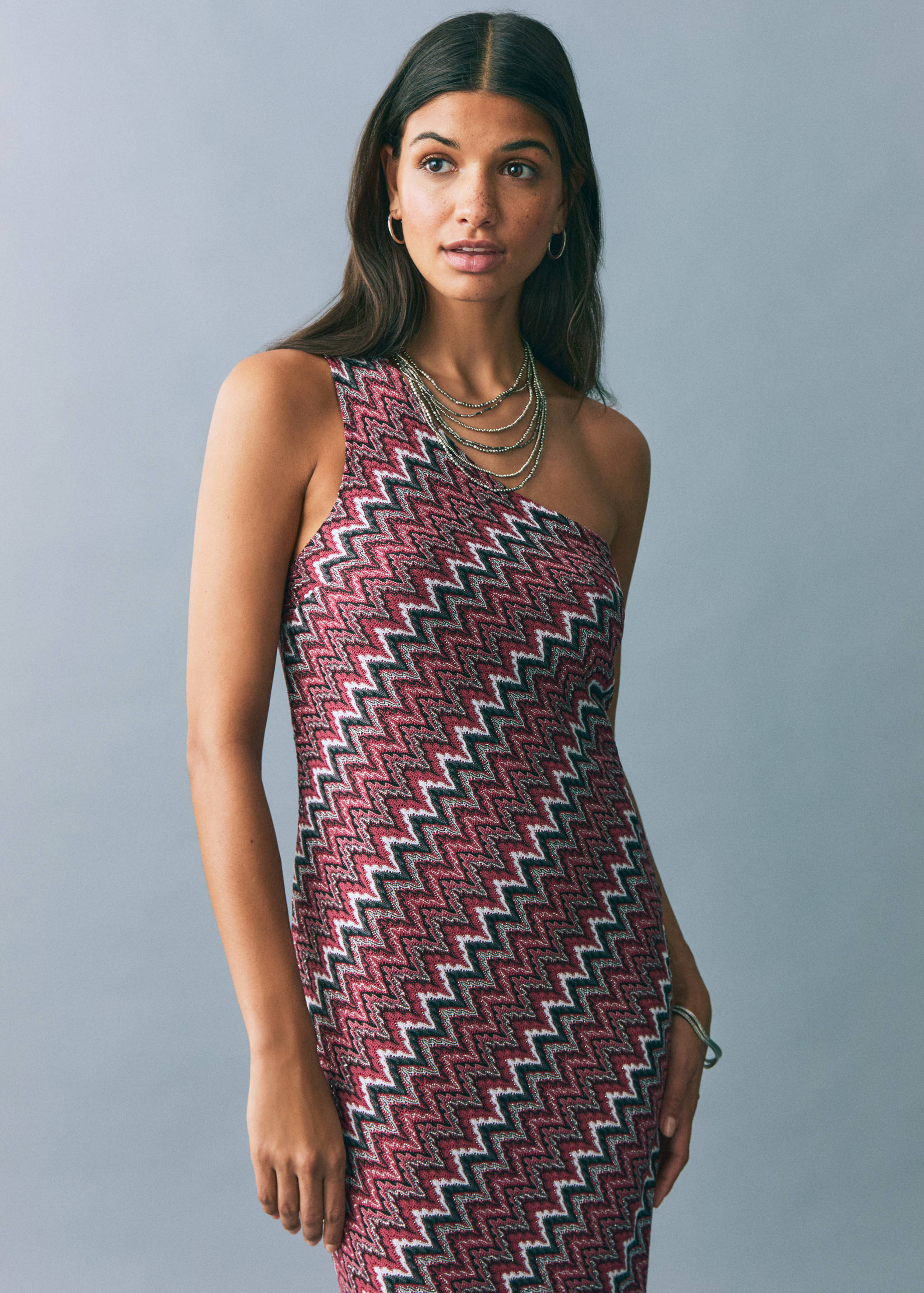 Zig-zag print dress - Medium plane