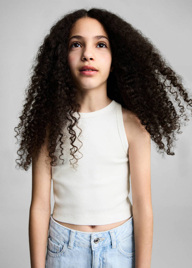 Knitted cropped top — Off White