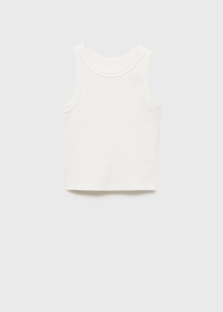 Knitted cropped top — Off White
