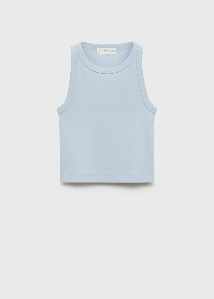 Knitted cropped top — Sky Blue