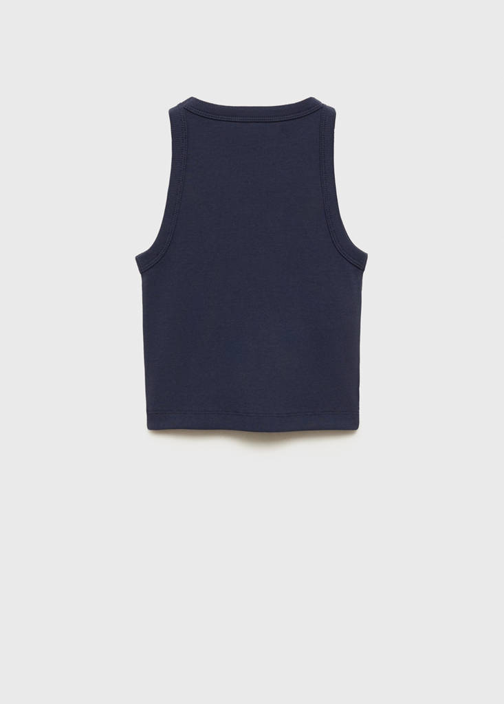 Knitted cropped top — Dark Navy