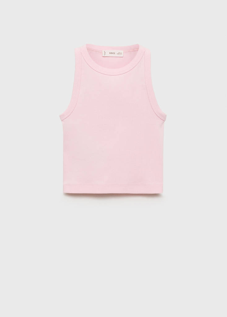 Knitted cropped top — Pink