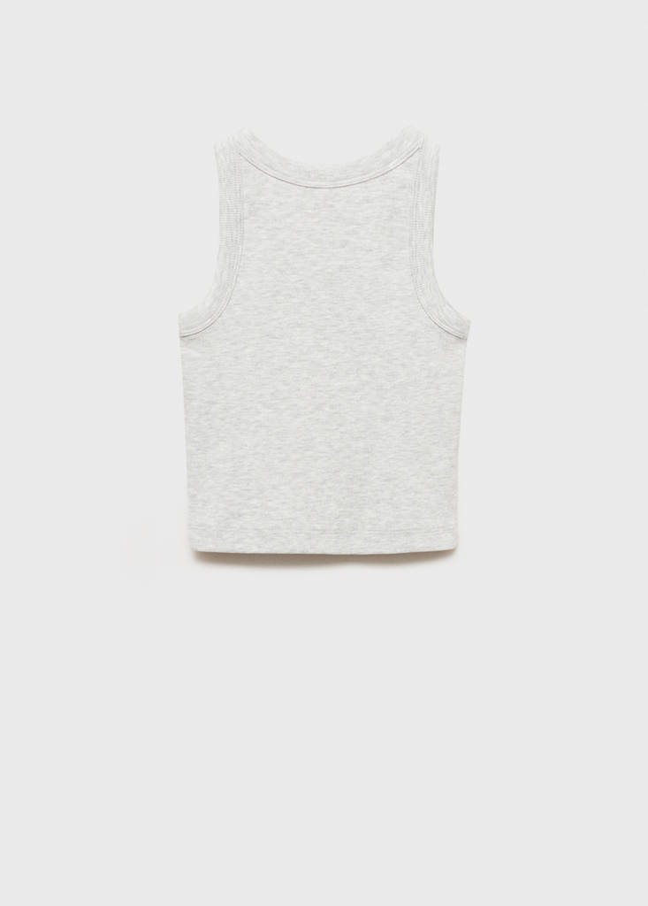 Knitted cropped top — Light Heather Grey