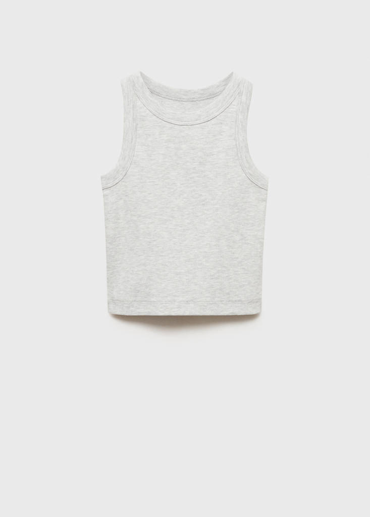 Knitted cropped top — Light Heather Grey