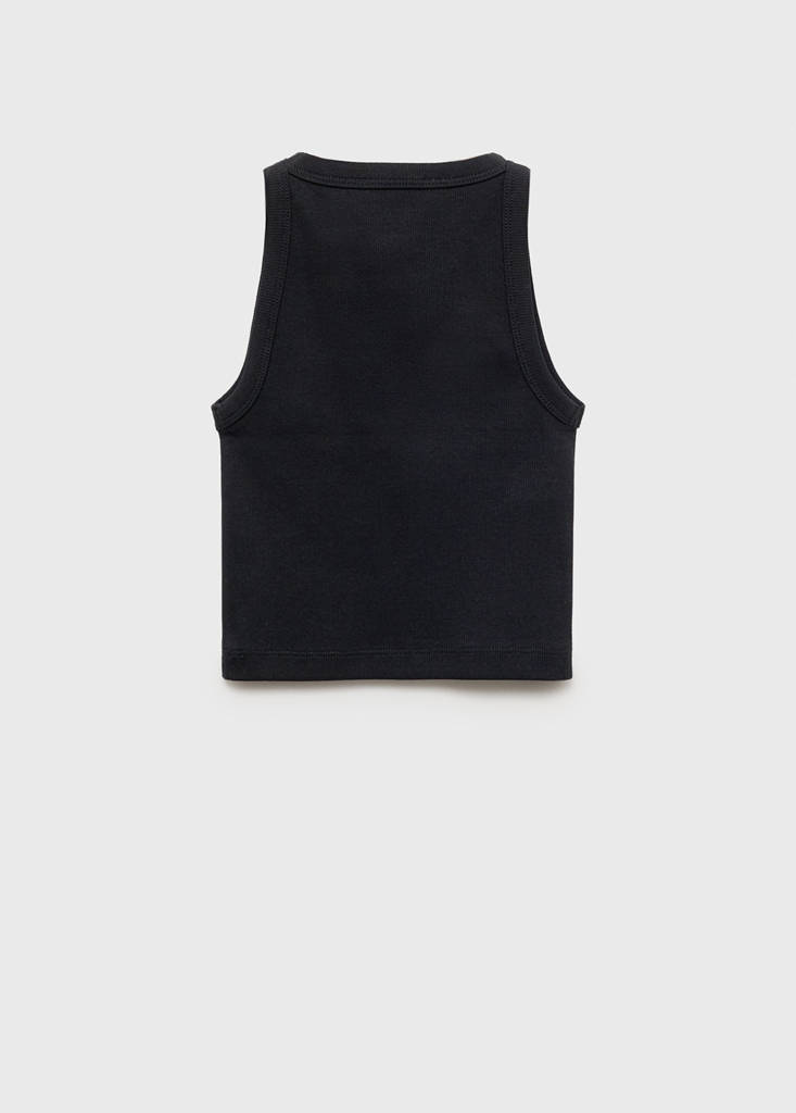 Knitted cropped top — Black