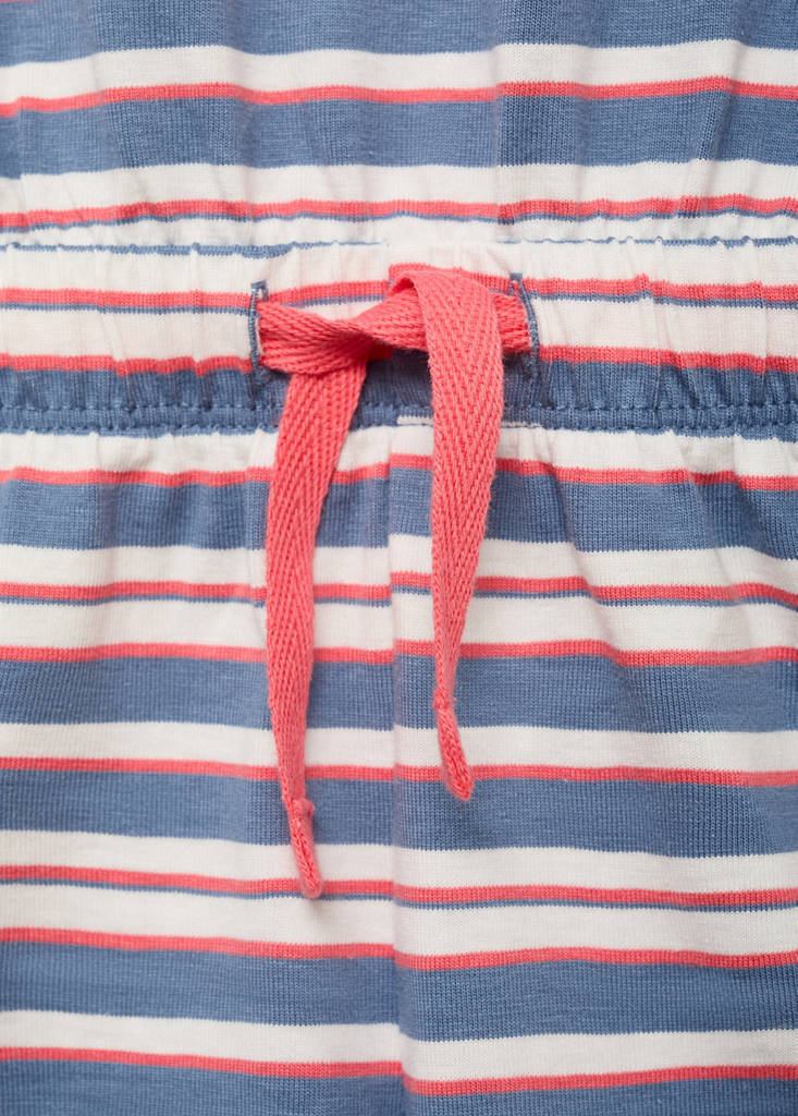 Short striped jumpsuit with drawstring — Dark Navy