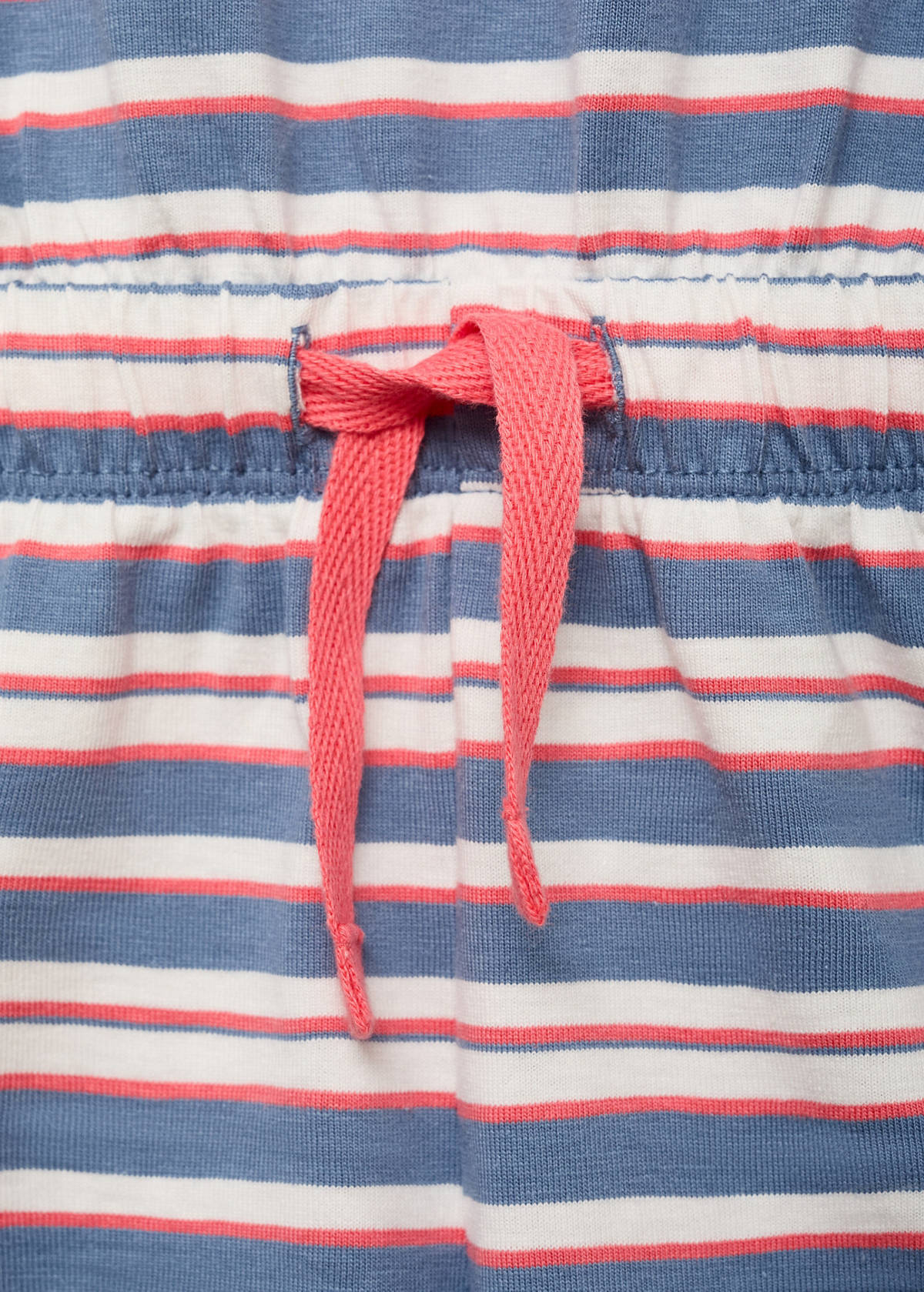 Short striped jumpsuit with drawstring — Dark Navy
