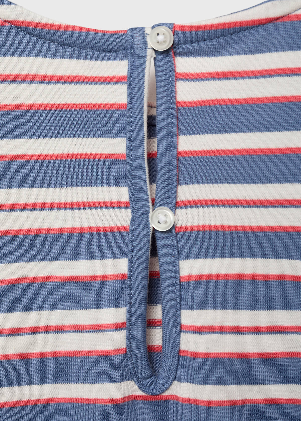Short striped jumpsuit with drawstring — Dark Navy